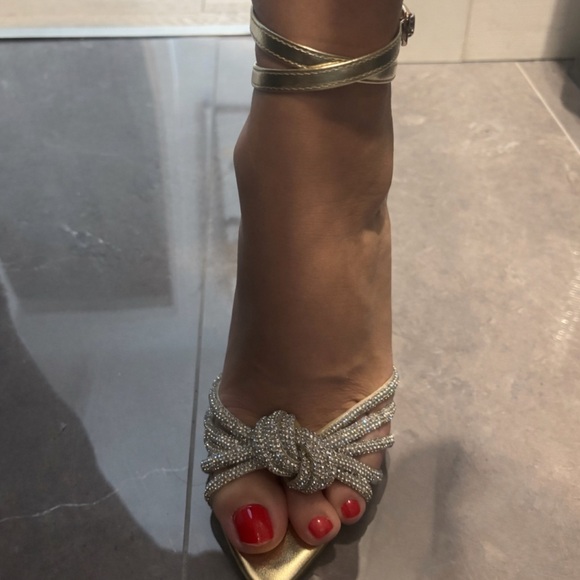 Steve Madden Gold and Silver Strappy Heels - Picture 3 of 8